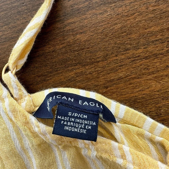 Yellow and white American Eagle top - Picture 3 of 4